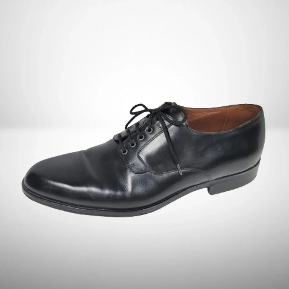 VERSACE CLASSIC V2 CABAL1 BLACK LEATHER LACE-UP MEN'S DRESS SHOES - SIZE: 9 - Picture 7 of 13